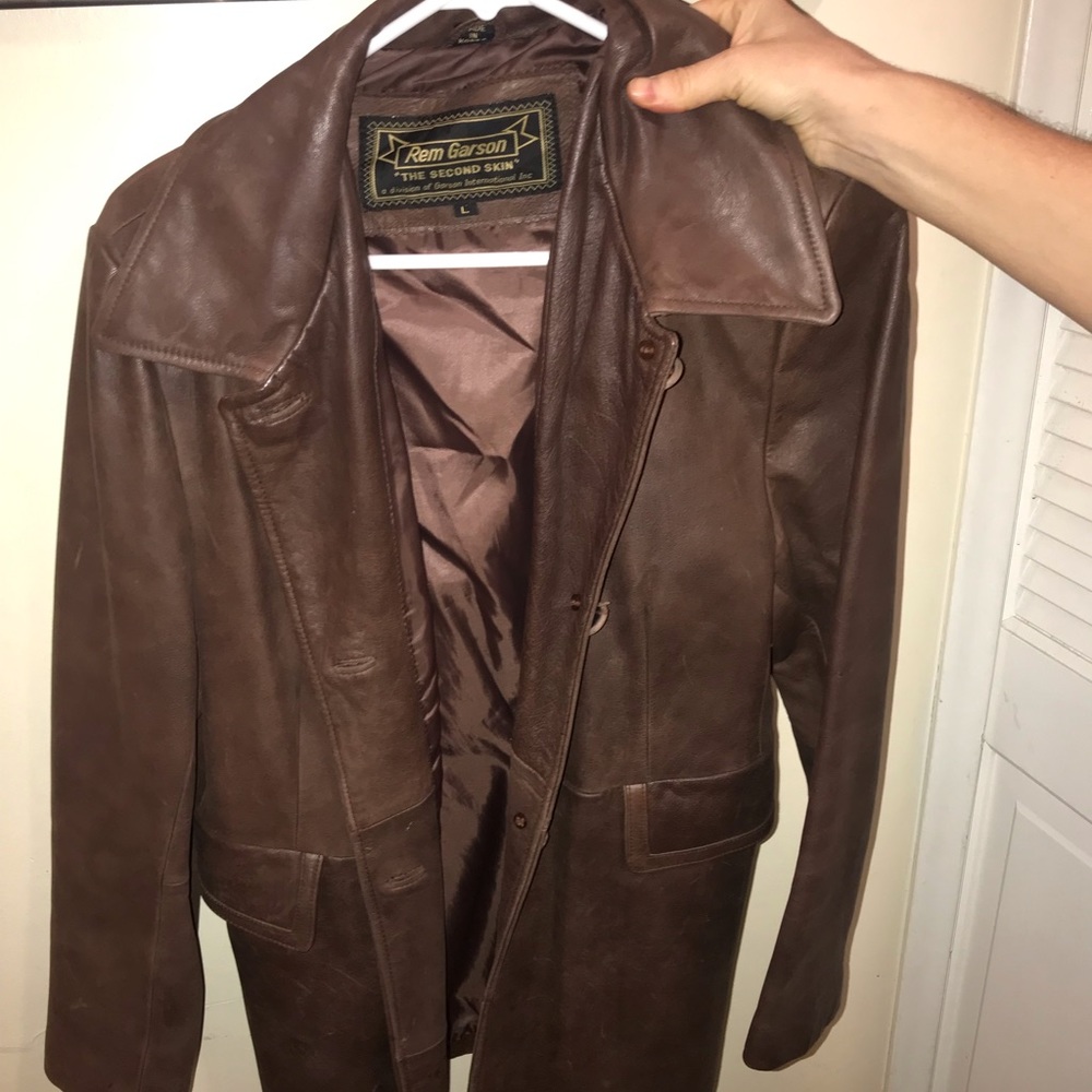 Rem Garson brown leather Jacket